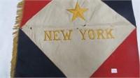 Circa 1900 New York Flag Two Sided Silk with 1"