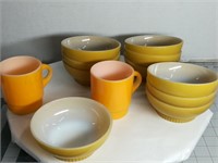 (11) Fireking Soup Bowls & 2 Mugs