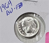 1964 Silver Dime  BU-FB