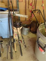 Collection of rods and reels