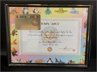 Framed Beanie Babies Club Member Certificate