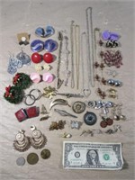 Assorted Earrings, Necklaces, Pins