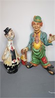 Hobo Clown Figurine and  Bar Decanter