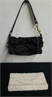 Vintage beaded Bradley's handbag and Coach purse