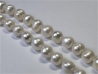 3-LS129 Collier fermoir argt strlng perles eau dou