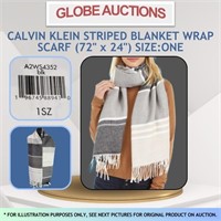 BRAND NEW CALVIN KLEIN STRIPED SCARF(SIZE:ONE)