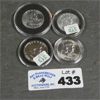 (4) Uncirculated Silver Franklin Half Dollars