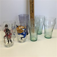 Group of Collector Glasses Coke, McDonand, Disney
