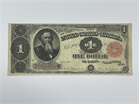 1891 $1 Treasury Note Bruce-Roberts Very Fine VF+