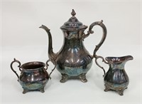 SILVERPLATE TEA POT SET