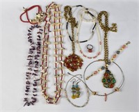 14-pc Hawaiian Puka Shell, Coral & Costume Jewelry