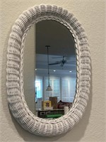 White Wicker Mirror