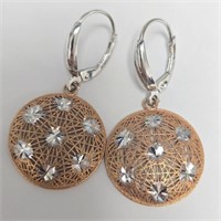 $1600  14K White And Rose Gold 3.59G  Earrings