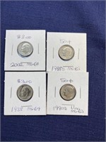 Dime coin lot 2002 80’s some uncirculated MS64