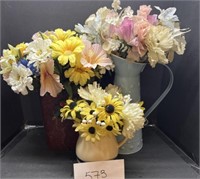 (3) decorative Floral pots