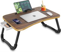 Zapuno Foldable Laptop Bed Table with Drawer