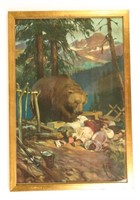 Remington 1919 Advertisement Bear & Rifle in Camp