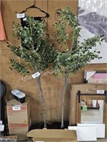 2- artificial potted olive trees
