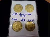1 set 1997 QB club NFL Brass coins