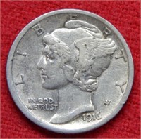 1916 Mercury Silver Dime