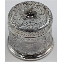 Antique Silver Overlay Honey Bee Honey Jar, 493 G
