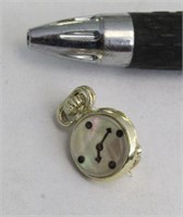 Mother-of-Pearl Pocket Watch Pin