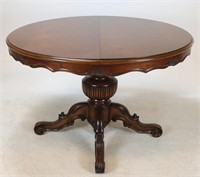 Victorian Round Pedestal Dining Table w/Leaf