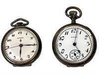 Vtg. Sterling Elgin & Gotham Mini Pocket Watches