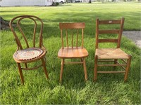 Set of 3 unmatching chairs