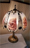 Lamp, glass shade, touch light