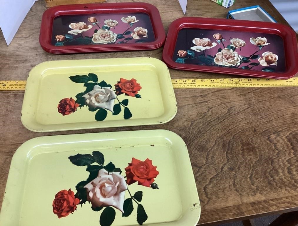 8 metal serving trays 14" x 9"