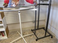 2 CLOTHING RACKS (ROUND & SQUARE)