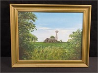 Original Oil on Canvas by Nona Sperry Barn &