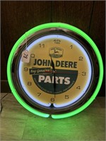 JD Genuine Parts double neon wall clock, 15in