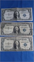 3 Silver Certificates-2) 1935-E, 1957