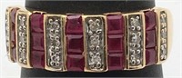 14k Gold, Diamond & Ruby Ring