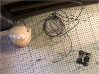 Vintage Football Helmet & Misc Cables