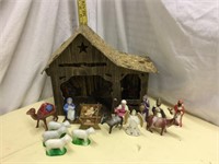 MCM Christmas Nativity Set hard plastic figures