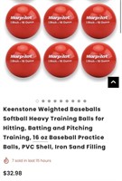 Set of 6 Keenstone Weighted Baseballs Softball