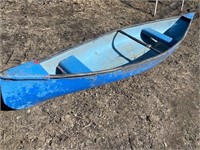 Fiberglass Canoe w/ Oars & Life Jacket