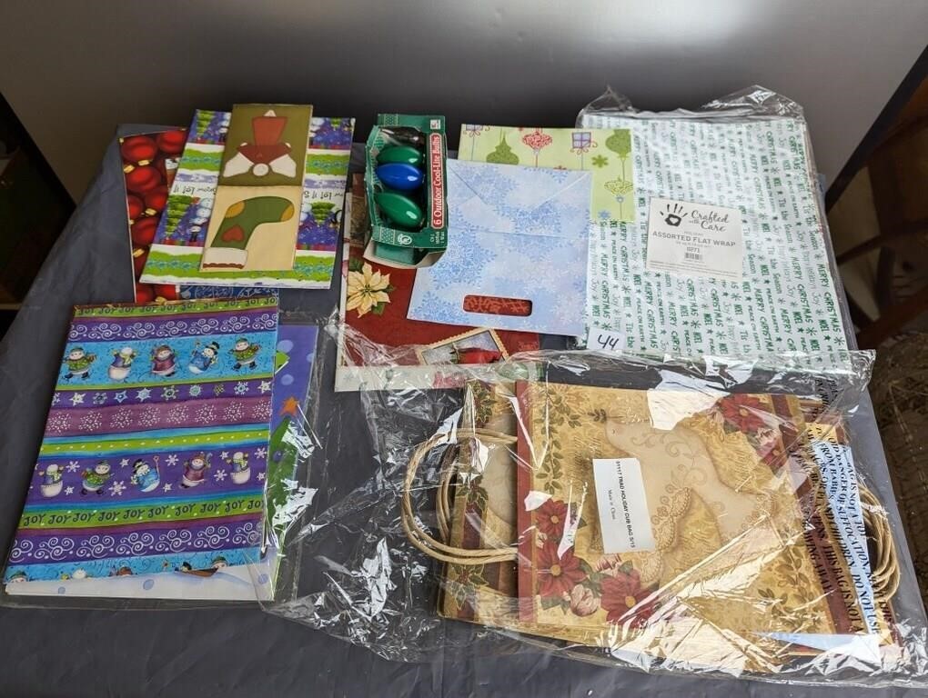 Lot of Various Christmas Bags and Wrap