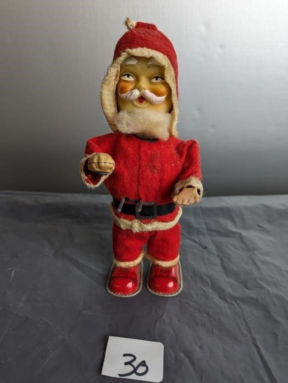 Vintage Tin Litho Santa Claus Wind Up