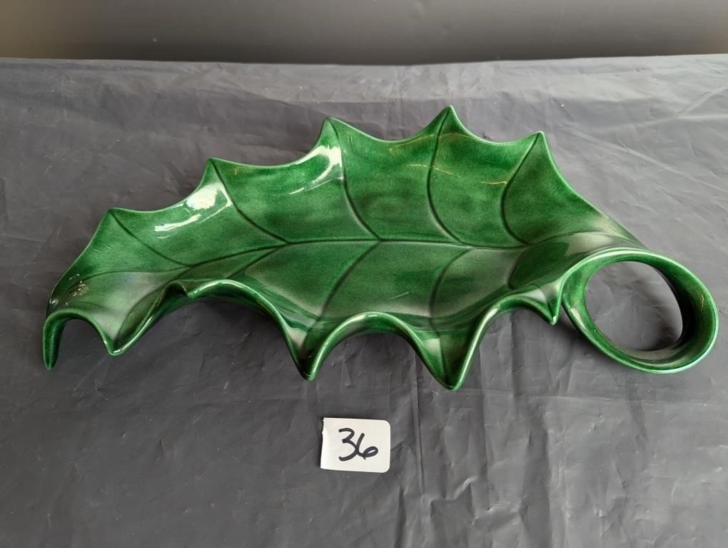 Holly Leaf Ceramic Dish- 15"