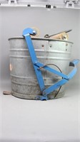 White Galvanized Vintage Mop Bucket/Ringer