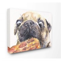 Stupell Industries Pug and Pizza Funny Dog Pet