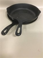 2 Cast Iron Skillets - 1 Lodge & 1 Marked 10-1/2