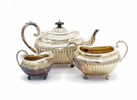Victorian sterling silver three piece tea set