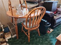 Oak Drop Leaf Table & (2) Chairs*, pads