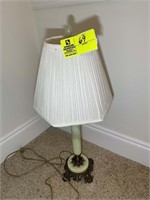 JADE COLORED VINTAGE STYLE TABLE LAMP APPROX 27 IN