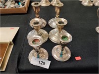 6 Sterling Silver weighted candle holders